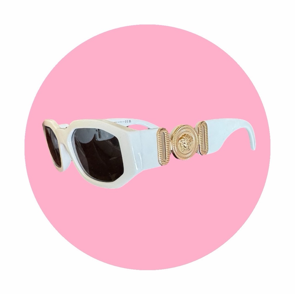 Versace White and Gold Women's Sunglasses